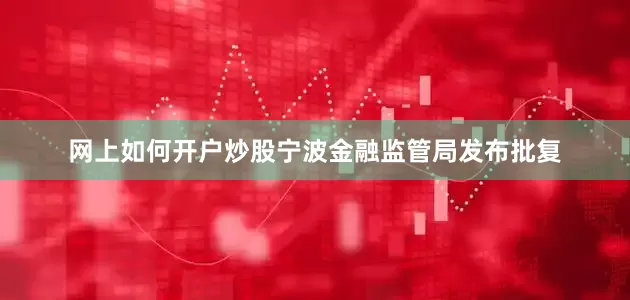 网上如何开户炒股宁波金融监管局发布批复
