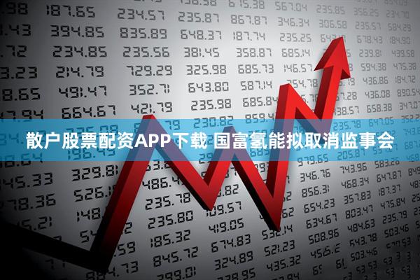 散户股票配资APP下载 国富氢能拟取消监事会